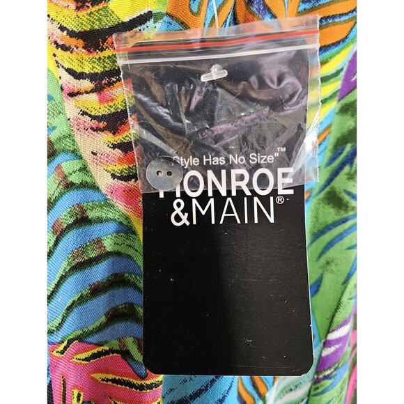 MONROE & MAIN Women's XL Midi Dress Tropical Sleeveless Floral Flared Resort NEW - Picture 5 of 8